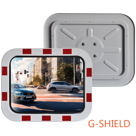 Наружное прямоугольное обзорное зеркало Steel Crafts G-SHIELD 600x800 из нержавеющей стали